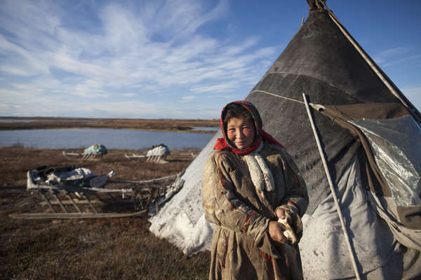 Nenet woman, Yamal Peninsula, Russia.
